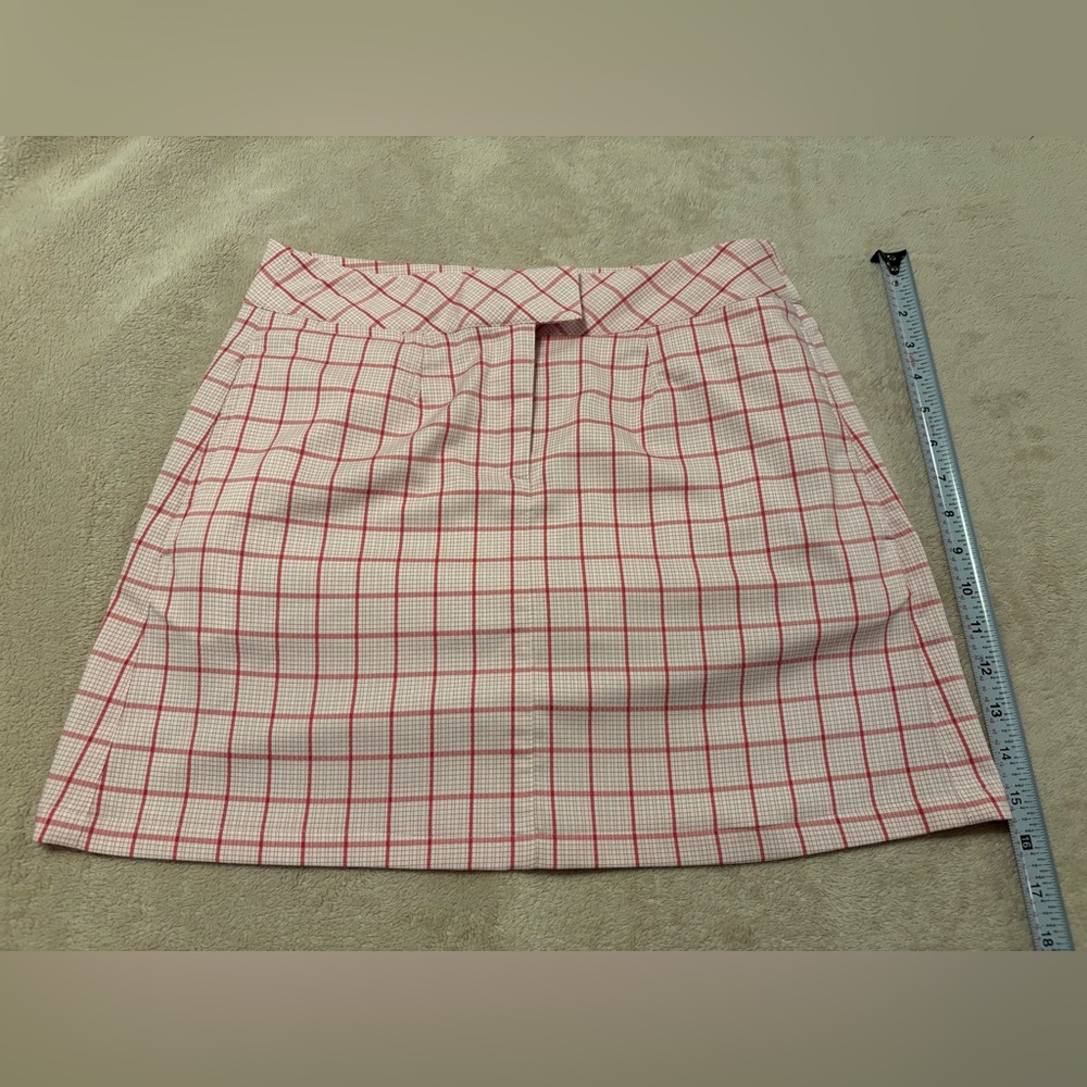 Puma Pink/Red and White Plaid Golf Skirt